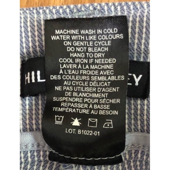 Hilary Radley Womens Blue Striped Cropped Pants Size 12 Rayon Blend - Picture 3 of 5